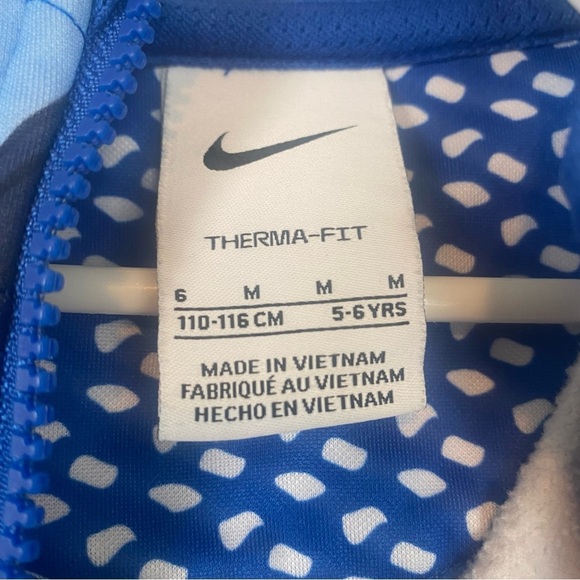 Nike Little Boys Therma Fit Blue & White Full Zip Hoodie Size 6 - Picture 6 of 7